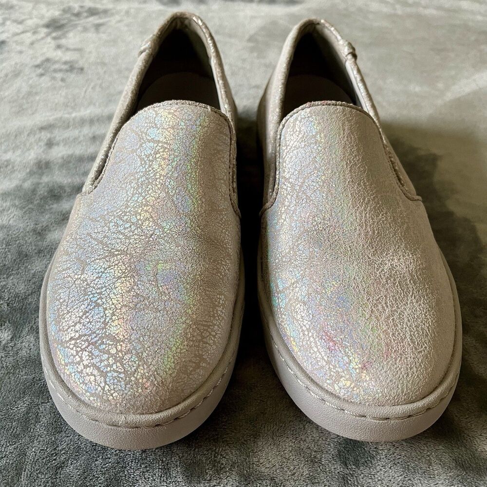 Vionic Pro Avery Iridescent Metallic Silver Slip On Shoes Womens Size US Size 8